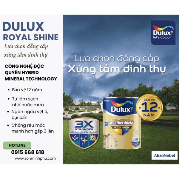 Sơn Ngoại Thất Dulux Weathershield Royal Shine